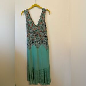 Maeve Sleeveless Pleated Maxi Dress with Peep Hole Back